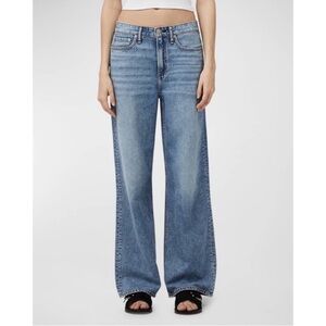 Rag & Bone Featherweight Logan Wide-Leg Jeans Audrey Light Wash Blue 25